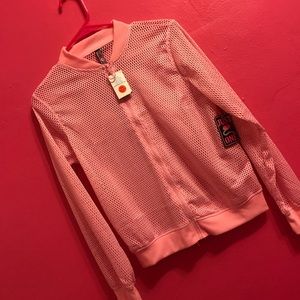 Fishnet pink jacket 💕